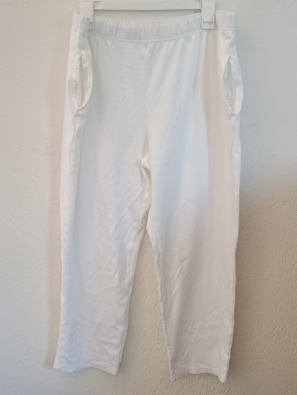 Basic Editions White Straight-Leg Pull-On Pants